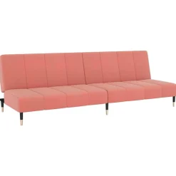 vidaXL Slaapbank 2-zits fluweel roze
