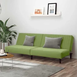 vidaXL Slaapbank 2-zits fluweel lichtgroen