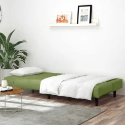 vidaXL Slaapbank 2-zits fluweel lichtgroen