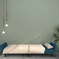vidaXL Slaapbank 2-zits fluweel blauw