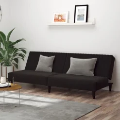vidaXL Slaapbank 2-zits fluweel zwart