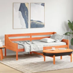vidaXL Slaapbank zonder matras 80x200 cm massief grenenhout wasbruin