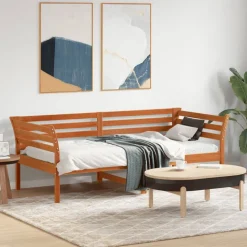 vidaXL Slaapbank zonder matras 90x190 cm massief grenenhout wasbruin