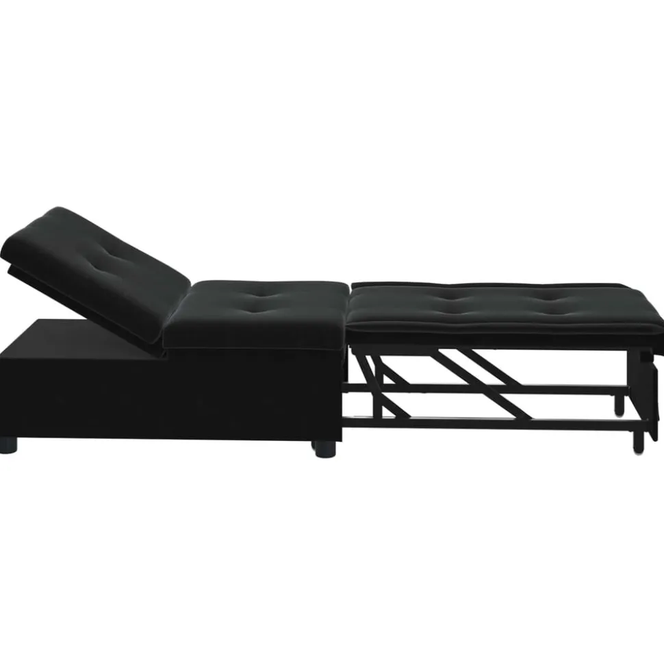 vidaXL Slaapbank Zwart 194 x 67 x 82 cm Fluweel