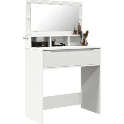 vidaXL Slaapkamer Kaptafels Wit 80 x 39,6 x 135 cm Bewerkt hout