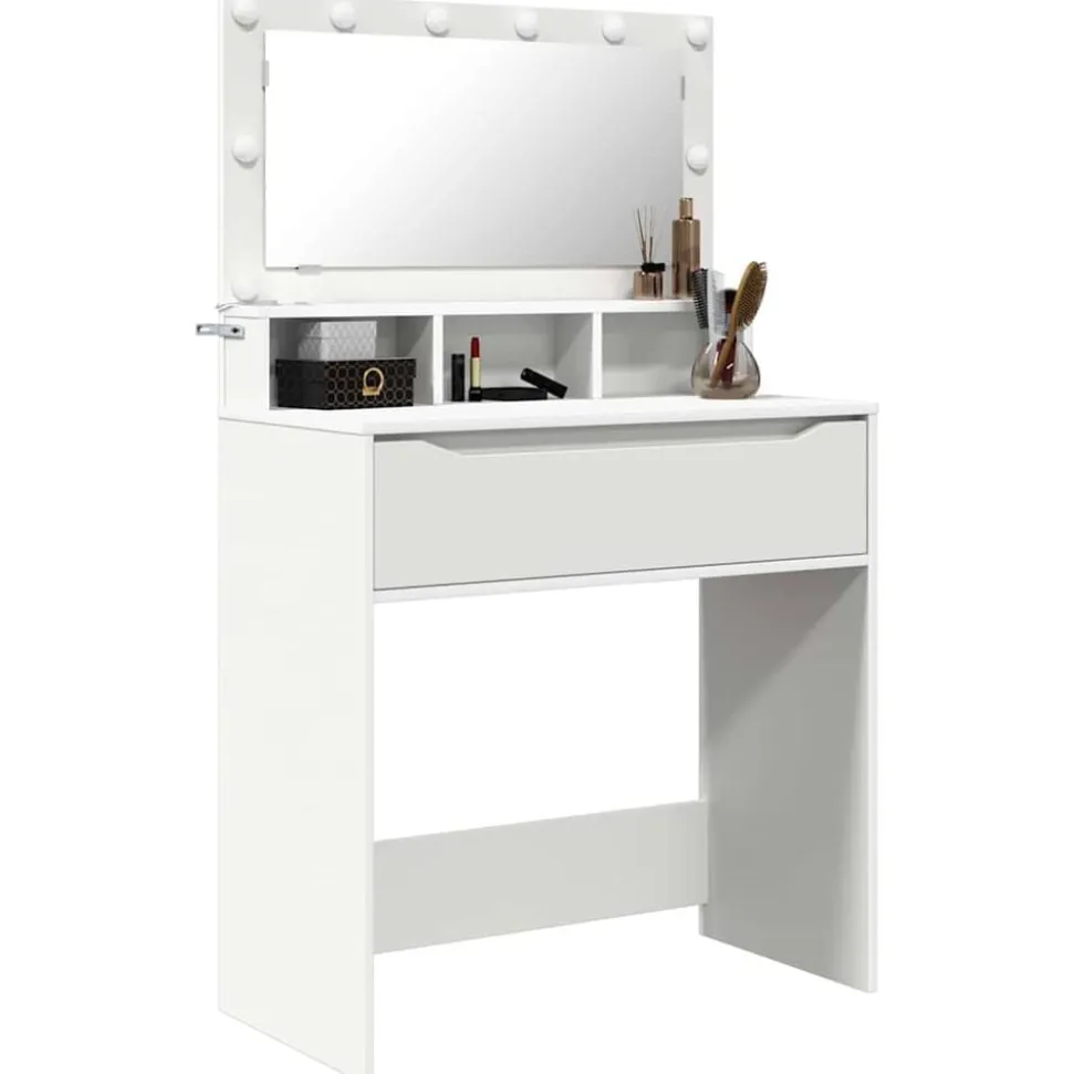 vidaXL Slaapkamer Kaptafels Wit 80 x 39,6 x 135 cm Bewerkt hout