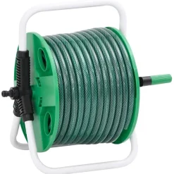 vidaXL Slanghaspel met slangkoppelset 0,5" 20 m vrijstaand PVC groen
