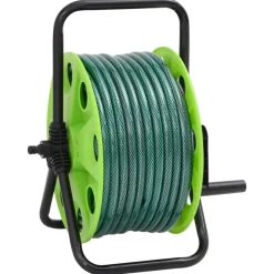 vidaXL Slanghaspel vrijstaand met 20 m slang PVC groen