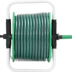 vidaXL Slanghaspel vrijstaand met 20 m slang PVC groen