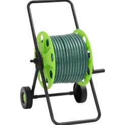 vidaXL Slanghaspelkar en slangkoppelset 0,5" vrijstaand 30 m PVC groen