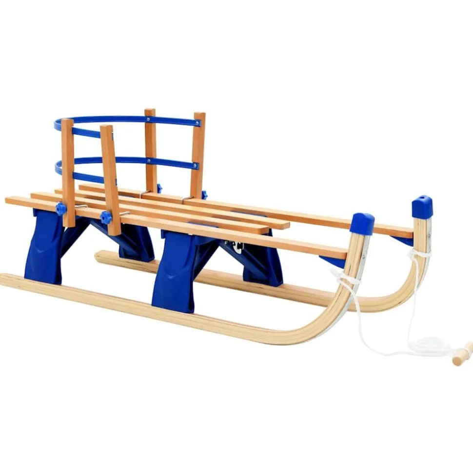 vidaXL Sneeuwslee met rugleuning inklapbaar 119 cm hout