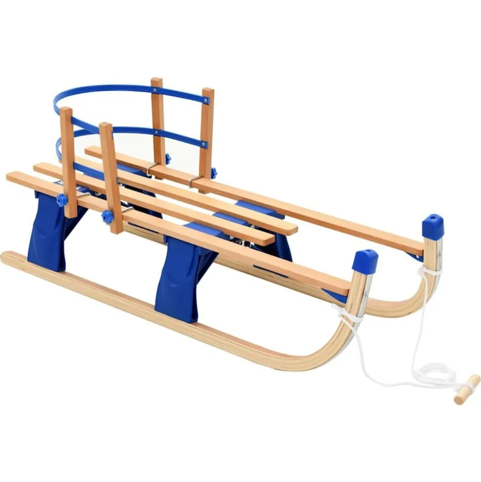 vidaXL Sneeuwslee met rugleuning inklapbaar 119 cm hout
