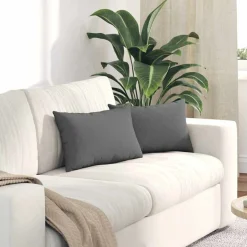 vidaXL Sofa Kussens 2 pcs Donkergrijs 50 x 30 cm Stof