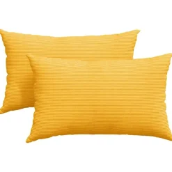 vidaXL Sofa Kussens 2 stuks Lichtgeel 50 x 30 cm Cordstof