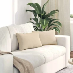 vidaXL Sofa Kussens 2 stuks Crème 50 x 30 cm Stof