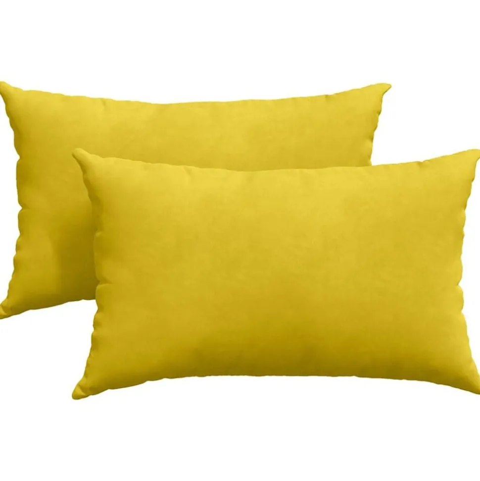vidaXL Sofa Kussens 2 stuks Geel 50 x 30 cm Cordstof