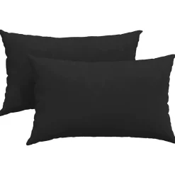 vidaXL Sofa Kussens 2 stuks Zwart 50 x 30 cm Stof