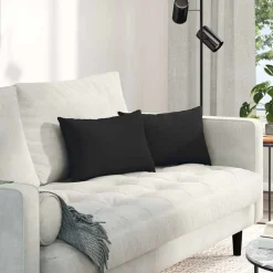 vidaXL Sofa Kussens 2 stuks Zwart 50 x 30 cm Stof