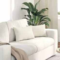 vidaXL Sofa Kussens 2 stuks Crème 50 x 30 cm Cordstof