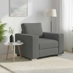 vidaXL Sofa Stoel Donkergrijs 100 cm Stof
