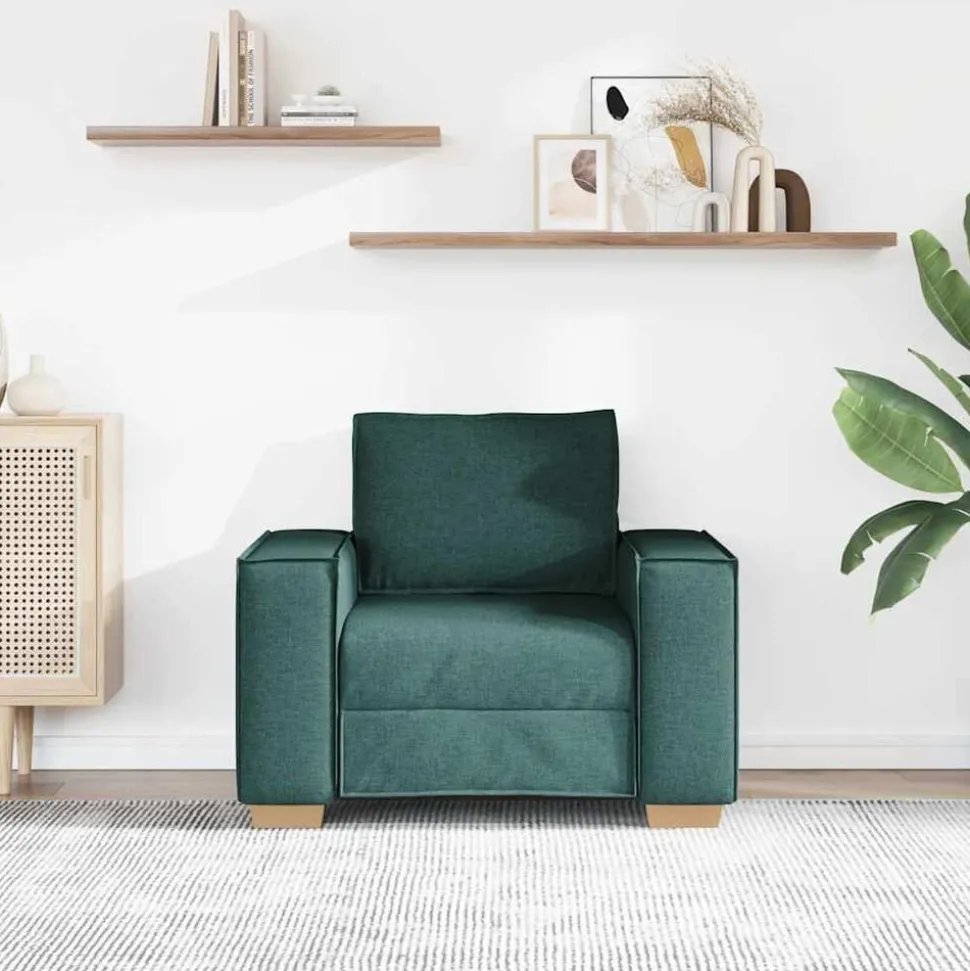 vidaXL Sofa Stoel Donkergroen 100x78x84 cm Stof