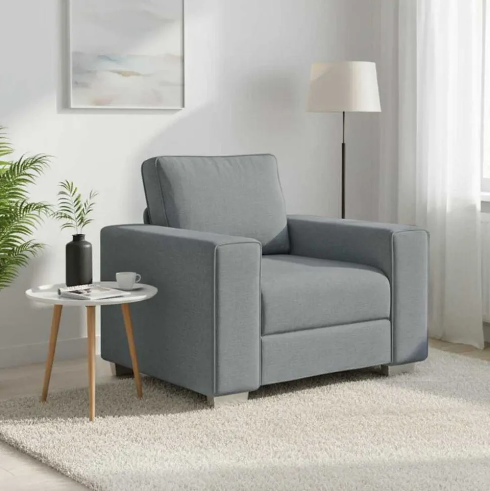vidaXL Sofa Stoel Lichtgrijs 100 cm Stof