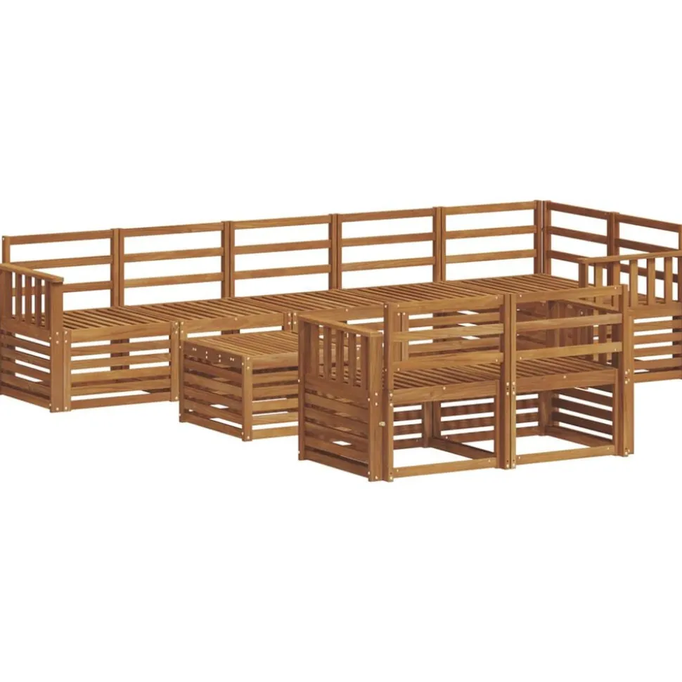 vidaXL Sofa-Sets 9 pcs Naturel Massief Acaciahout
