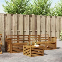 vidaXL Sofa-Sets 5 pcs Naturel Massief Acaciahout