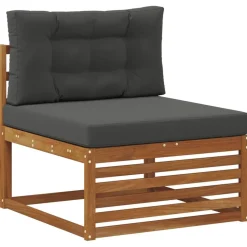 vidaXL Sofa-Sets 6 pcs Natuurlijk en Antraciet Massief Acaciahout