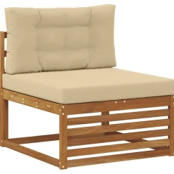 vidaXL Sofa-Sets 6 pcs Natuurlijk en Beige Massief Acaciahout