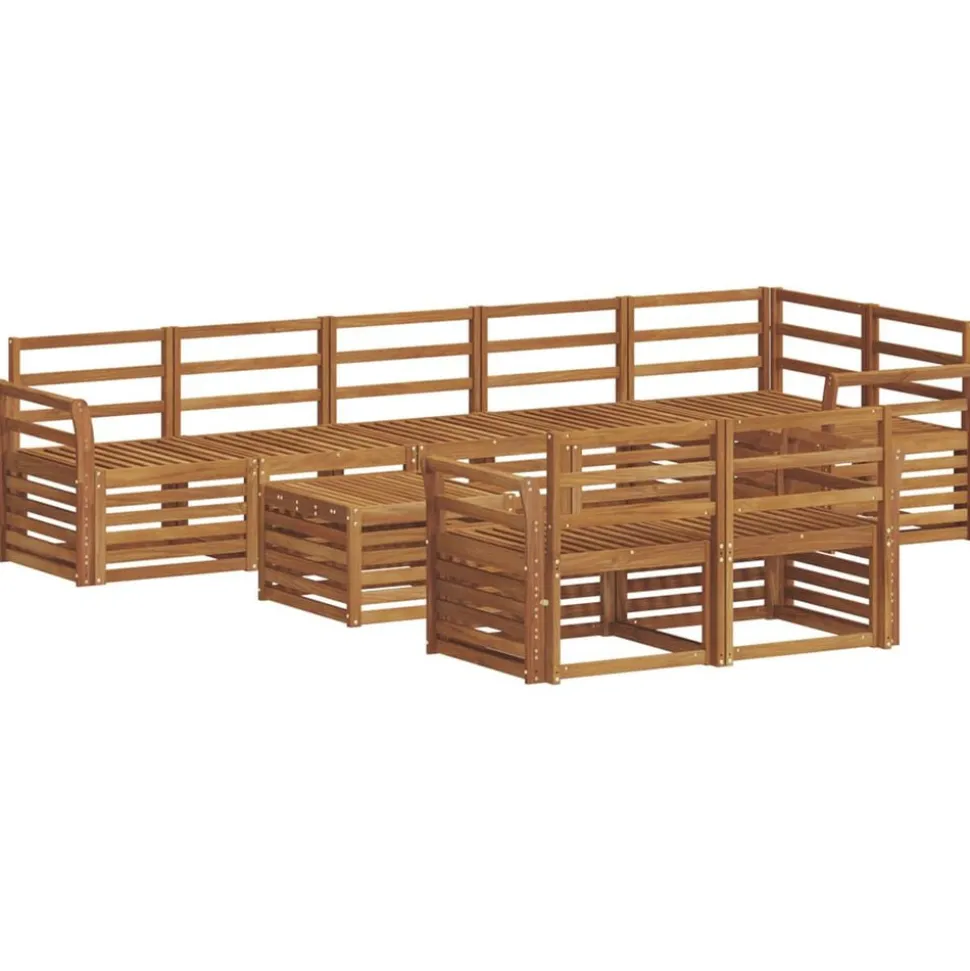 vidaXL Sofa-Sets 9 pcs Naturel Massief Acaciahout