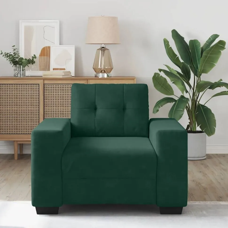 vidaXL Sofastoel Donkergroen 100x78x80 cm Fluweel
