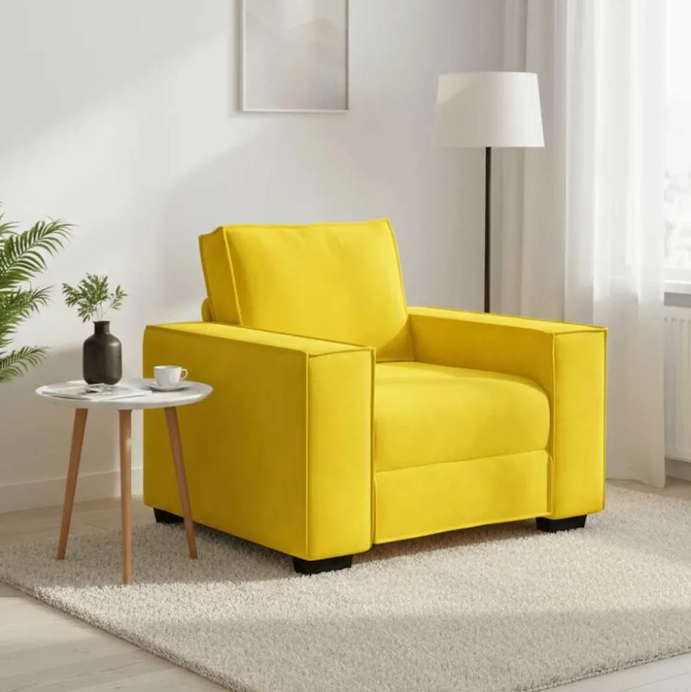 vidaXL Sofastoel Geel 100x78x84 cm Fluweel