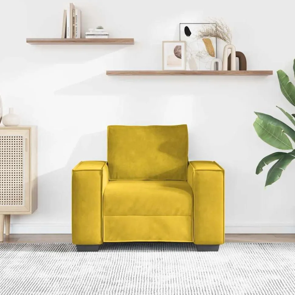 vidaXL Sofastoel Geel 100x78x84 cm Fluweel