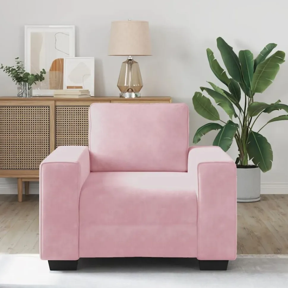 vidaXL Sofastoel Roze 100x77x82 cm Fluweel