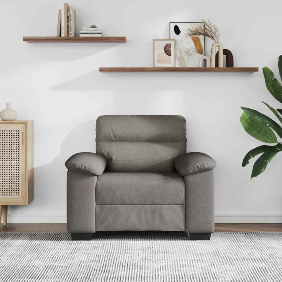 vidaXL Sofastoel Taupe 100x81x84 cm Stof