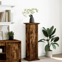 vidaXL Sokkel met opbergruimte 31x30x90 cm bewerkt hout gerookt eiken
