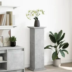 vidaXL Sokkel met opbergruimte 31x30x90 cm bewerkt hout betongrijs