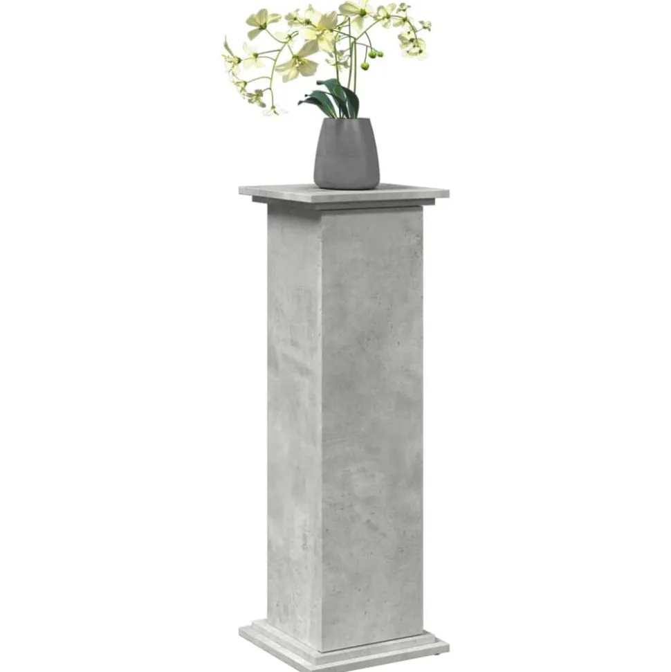 vidaXL Sokkel met opbergruimte 31x30x90 cm bewerkt hout betongrijs