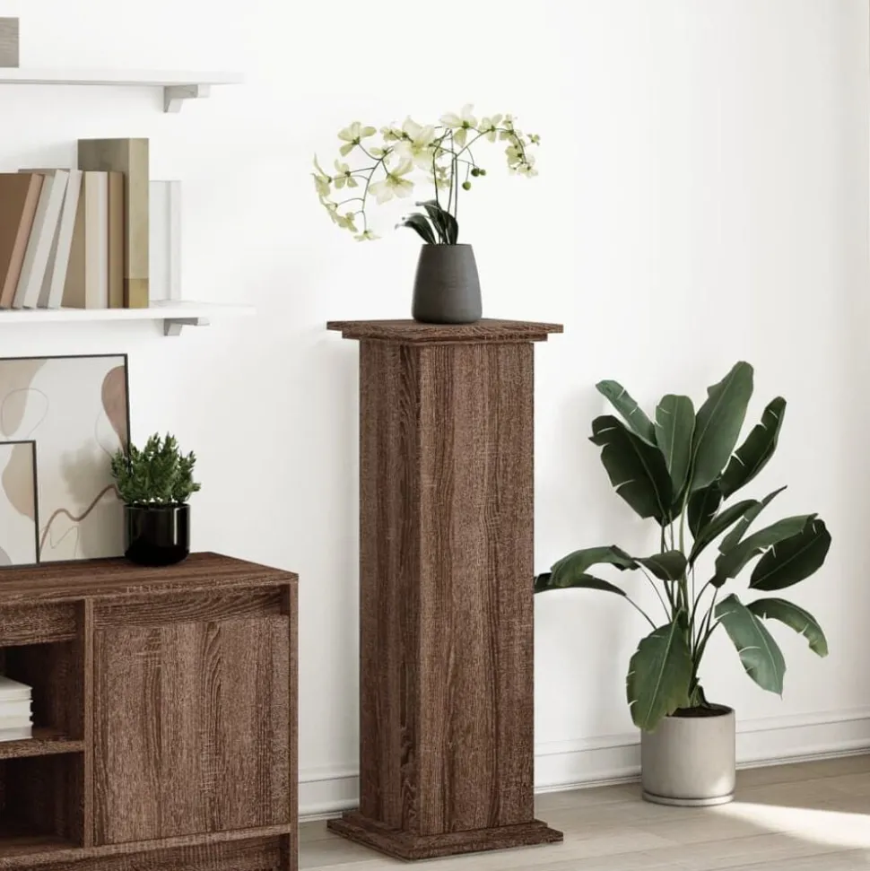 vidaXL Sokkel met opbergruimte 31x30x90 cm bewerkt hout bruin eiken