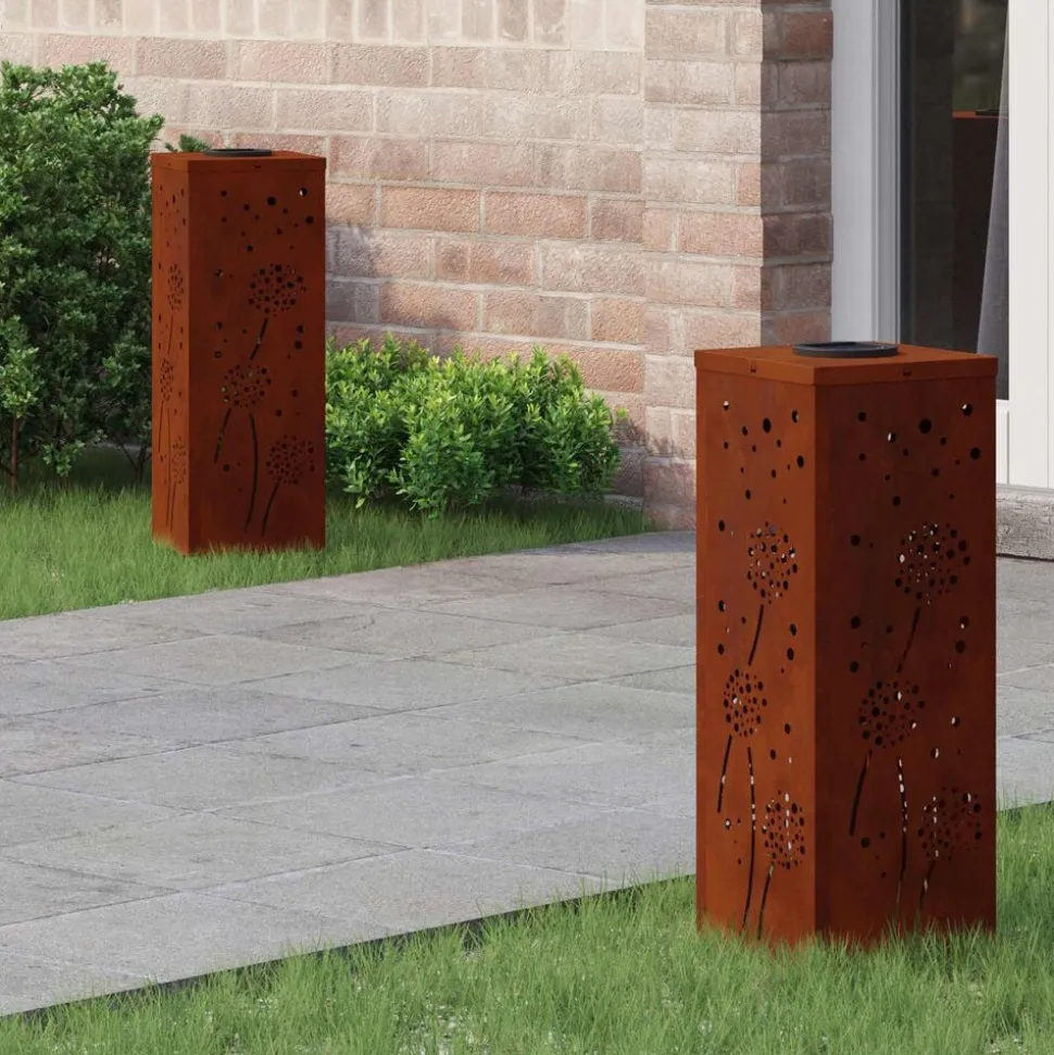 vidaXL Solar LED Pad Licht 2 pcs Roestig Cortenstaal