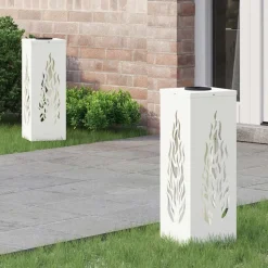 vidaXL Solar LED Pad Licht 2 pcs Wit Koudgewalst staal