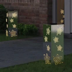 vidaXL Solar LED Pad Licht 2 pcs Zilver Roestvrij staal