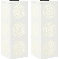 vidaXL Solar LED Pad Licht 2 pcs Wit Koudgewalst staal
