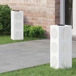 vidaXL Solar LED Pad Licht 2 pcs Wit Koudgewalst staal
