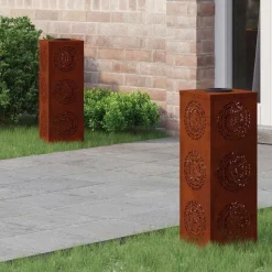 vidaXL Solar LED Pad Licht 2 pcs Roestig Cortenstaal