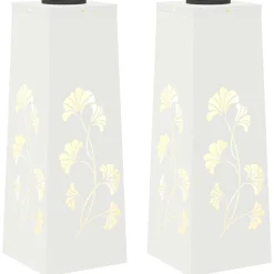 vidaXL Solar LED Pad Licht 2 pcs Wit Koudgewalst staal