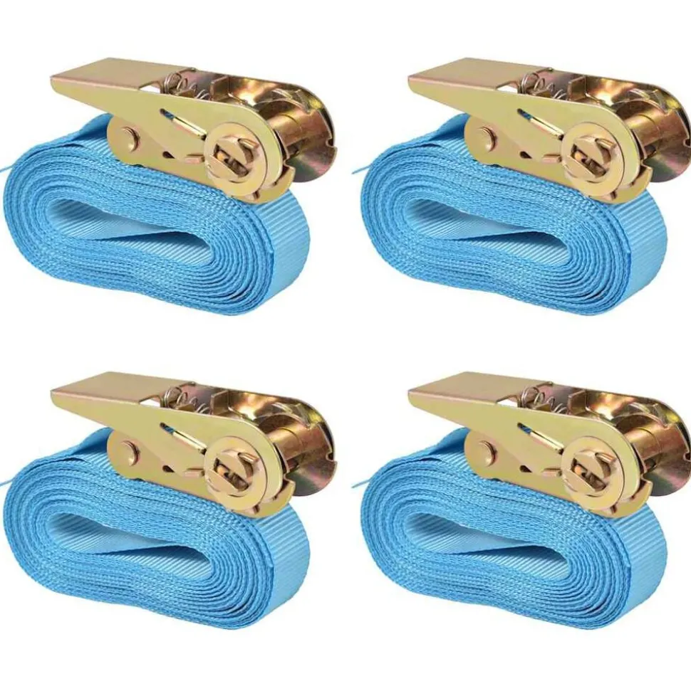 vidaXL Spanbanden 0,8 ton 6mx25mm blauw 4 st