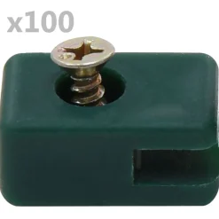 vidaXL Spandraadhouder met schroef 100 sets groen