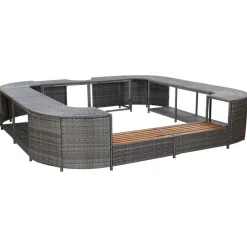 vidaXL Spa-ombouw vierkant 268x268x55 cm poly rattan grijs